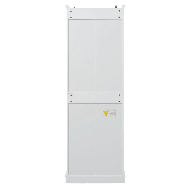 Freestanding Bathroom Vanity, Elegant Design With 4 Doors & 1 Drawer, Adjustable Shelves, Damping Hinges - White by HouseOfZazla