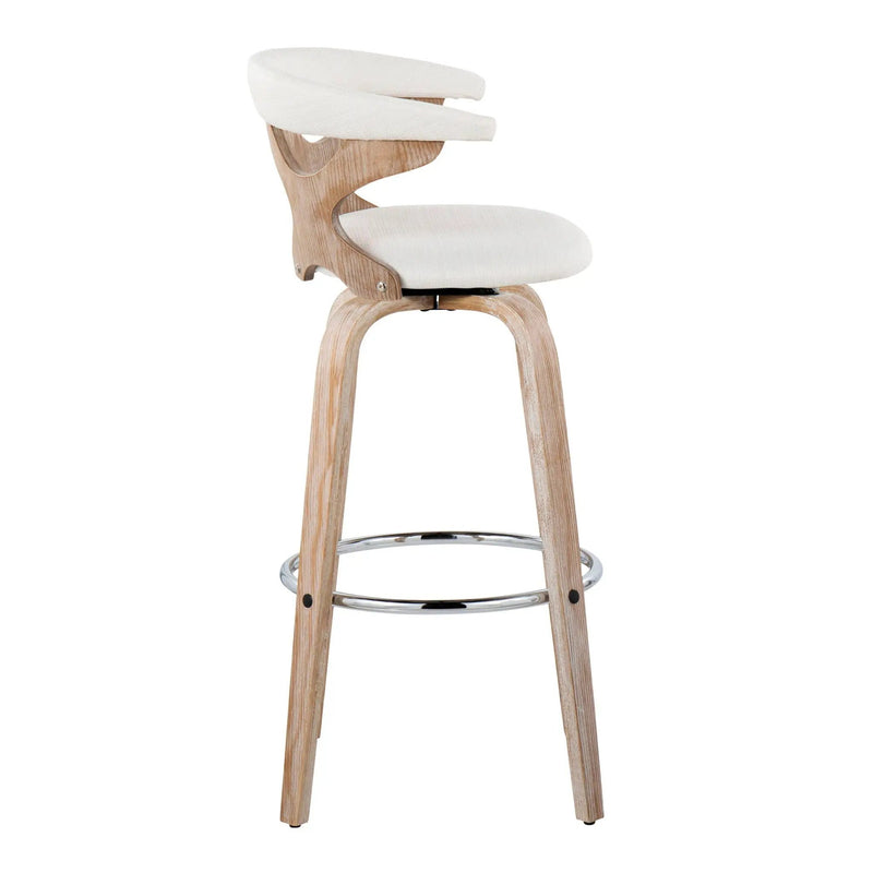 Gardenia - Contemporary Fixed Height Barstool With Swivel With Round Footrest (Set of 2) by Unique Piece Furniture