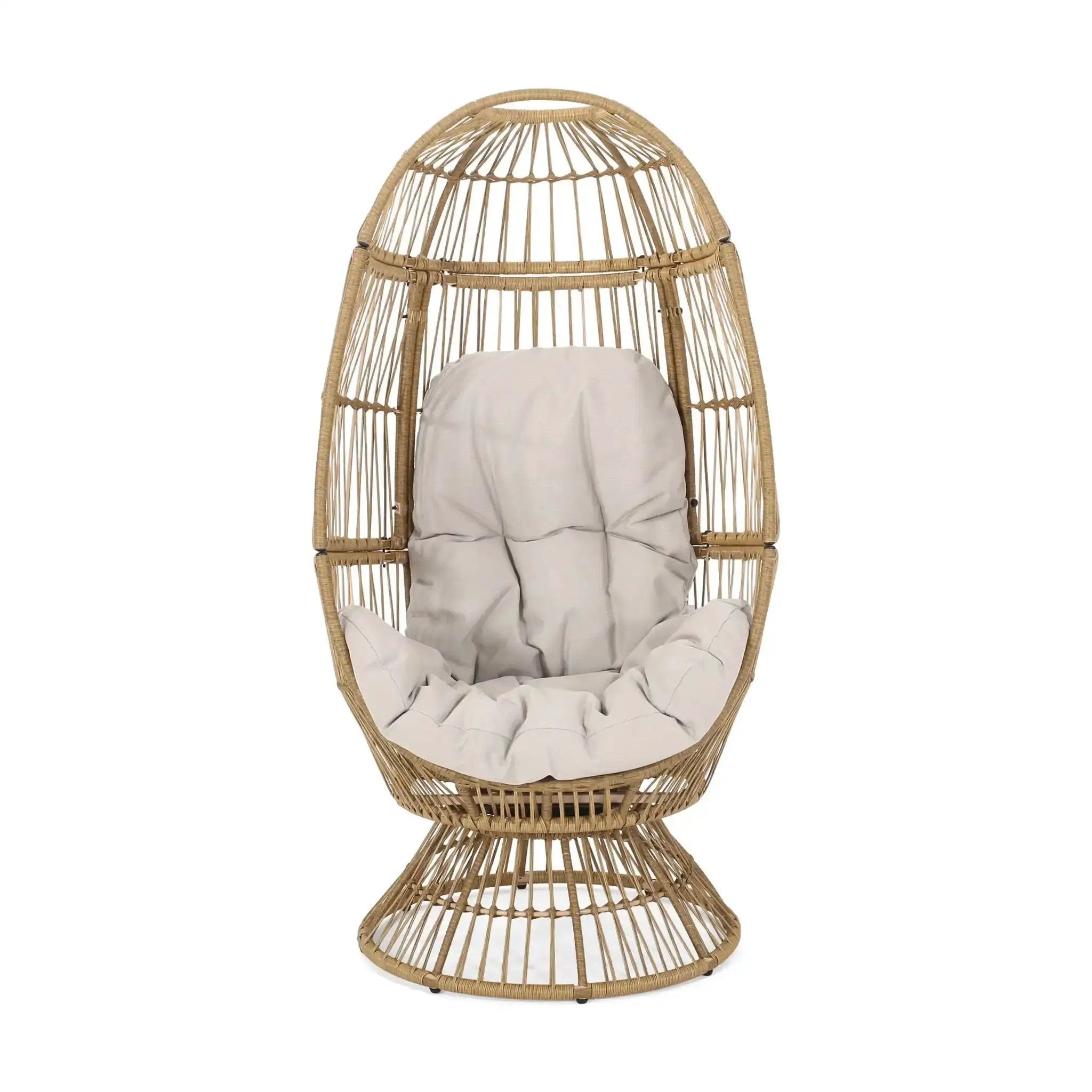 Patio Swivel Basket Egg Chair With Cushion by HouseOfZazla
