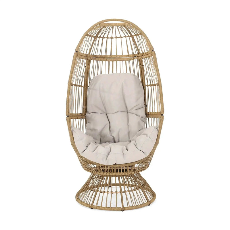 Patio Swivel Basket Egg Chair With Cushion by HouseOfZazla