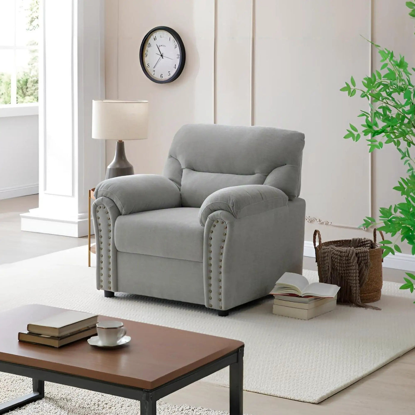Hamilton - Chair With Hand Applied Nailhead Trim And Pillow Top Arm Cushions by Unique Piece Furniture