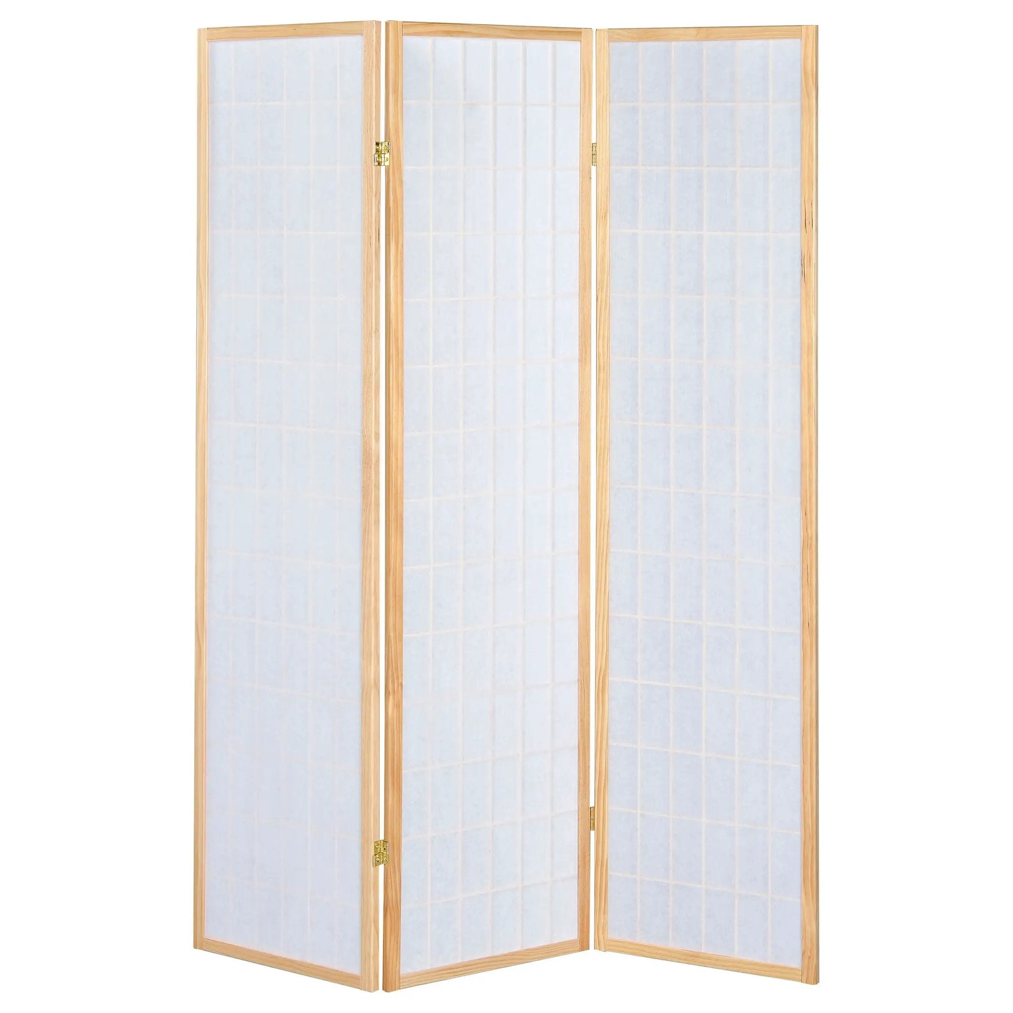 Carrie 3-Panel Room Divider Folding Shoji Screen Natural by Unique Piece Furniture