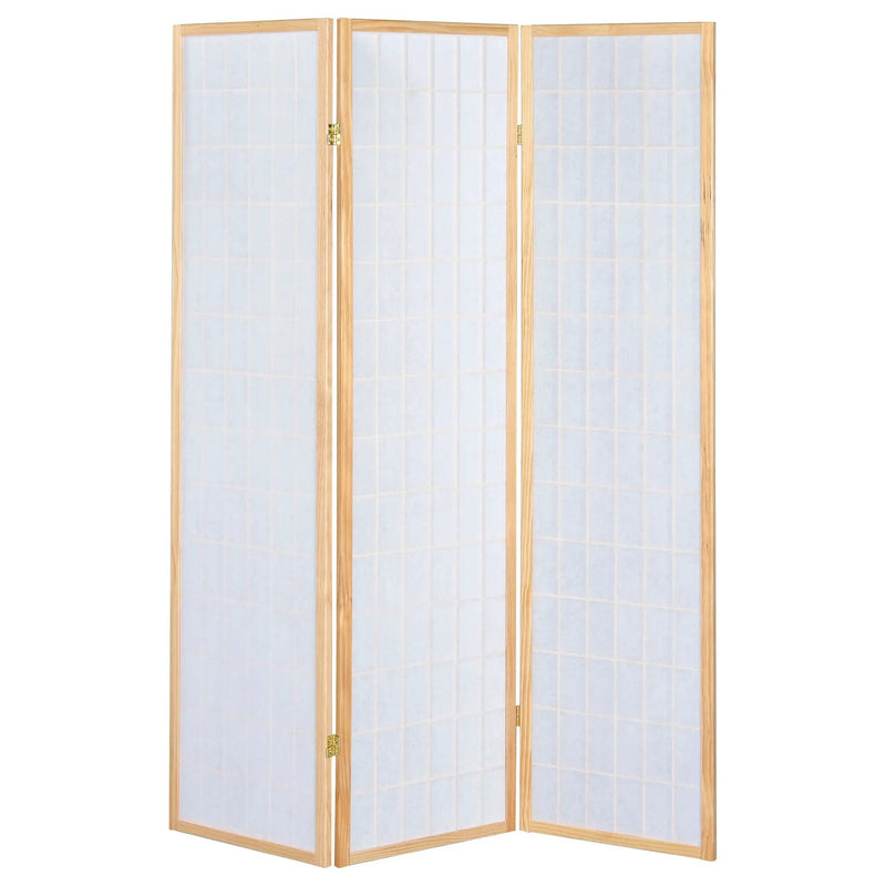 Carrie 3-Panel Room Divider Folding Shoji Screen Natural by Unique Piece Furniture