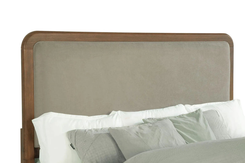 Maderia 57-inch Upholstered Eastern King Panel Bed Walnut by Unique Piece Furniture