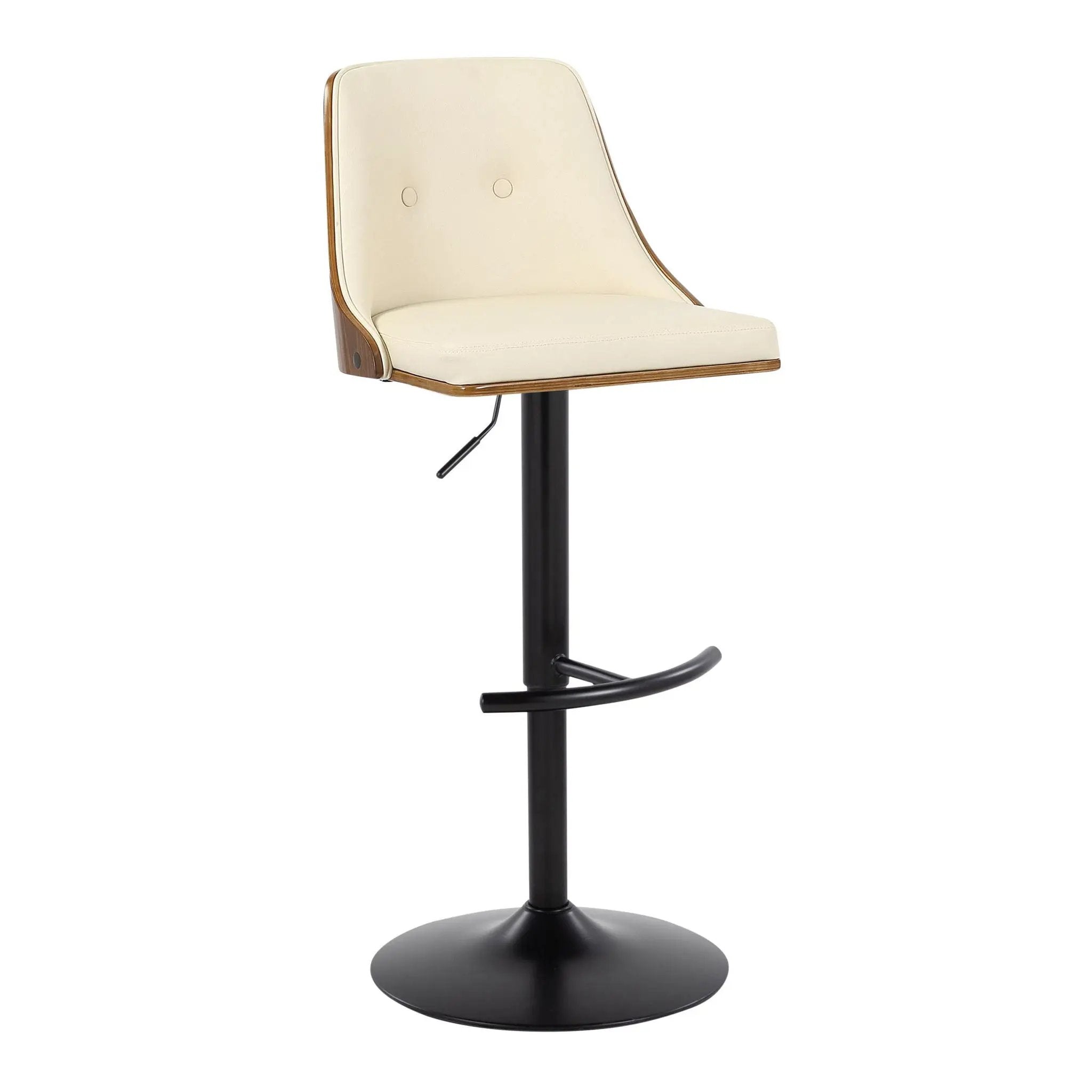 Gianna - Mid Century Modern Adjustable Barstool, Swivel With Rounded T Footrest (Set of 2) by Unique Piece Furniture