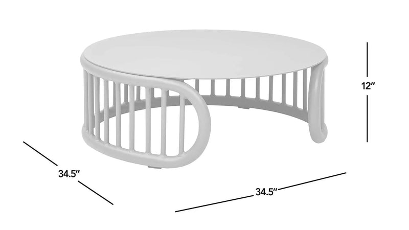 Harper - Indoor/Outdoor Modern Round Coffee Table - Geige Taupe Aluminum by Unique Piece Furniture