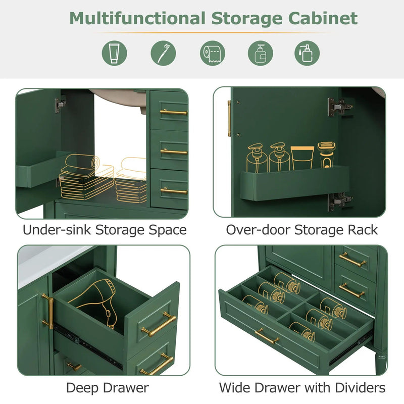 Traditional Bathroom Vanity Set With Soft Close Doors by Unique Piece Furniture