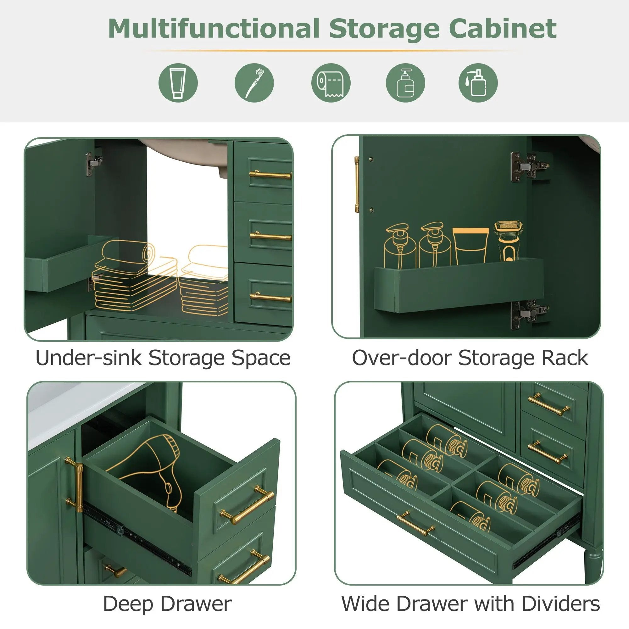 Traditional Bathroom Vanity Set With Soft Close Doors by Unique Piece Furniture