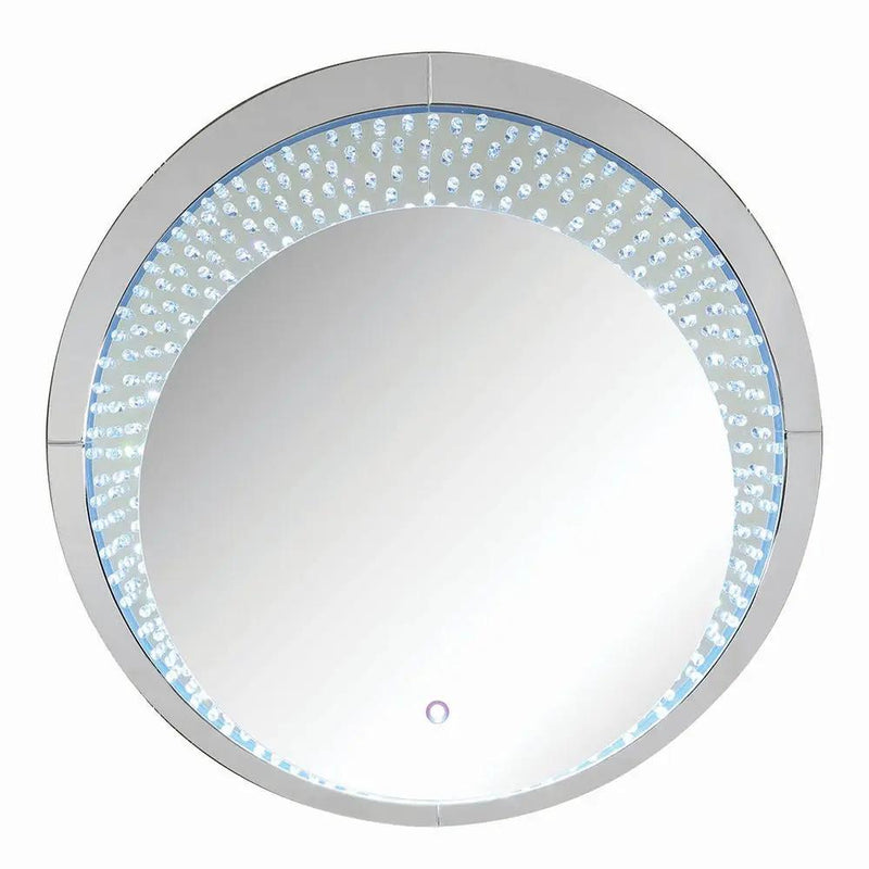 Nysa - 39" Accent Mirror With LED - Mirrored & Faux Crystals by Unique Piece Furniture