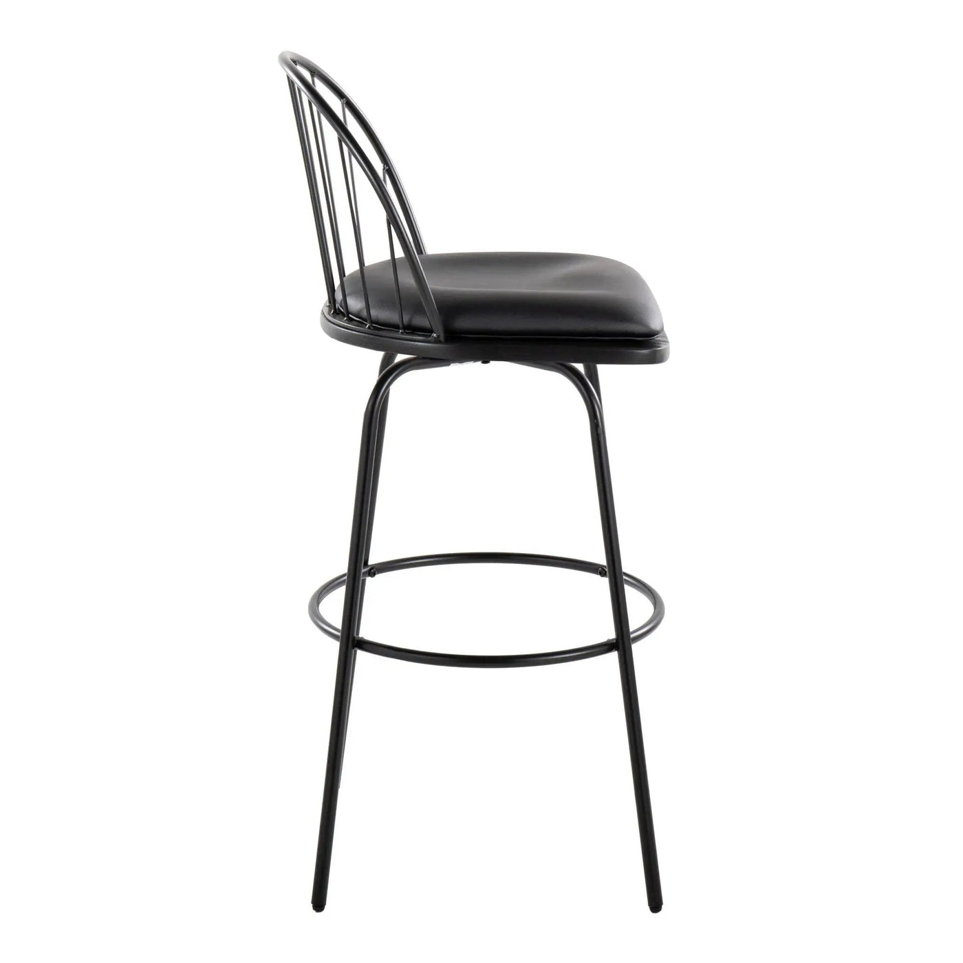 Riley - Claire Farmhouse Fixed Height Barstool With Swivel With Round Footrest (Set of 2) by HouseOfZazla