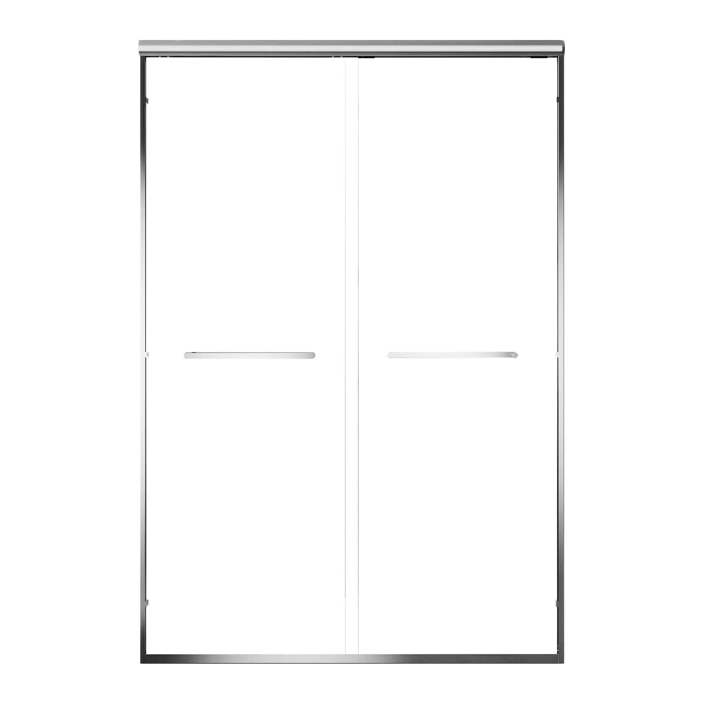 Aluminum Frame Double Double Soft Close Shower Door, Tempered Glass And Dual Stainless Steel Handles by HouseOfZazla