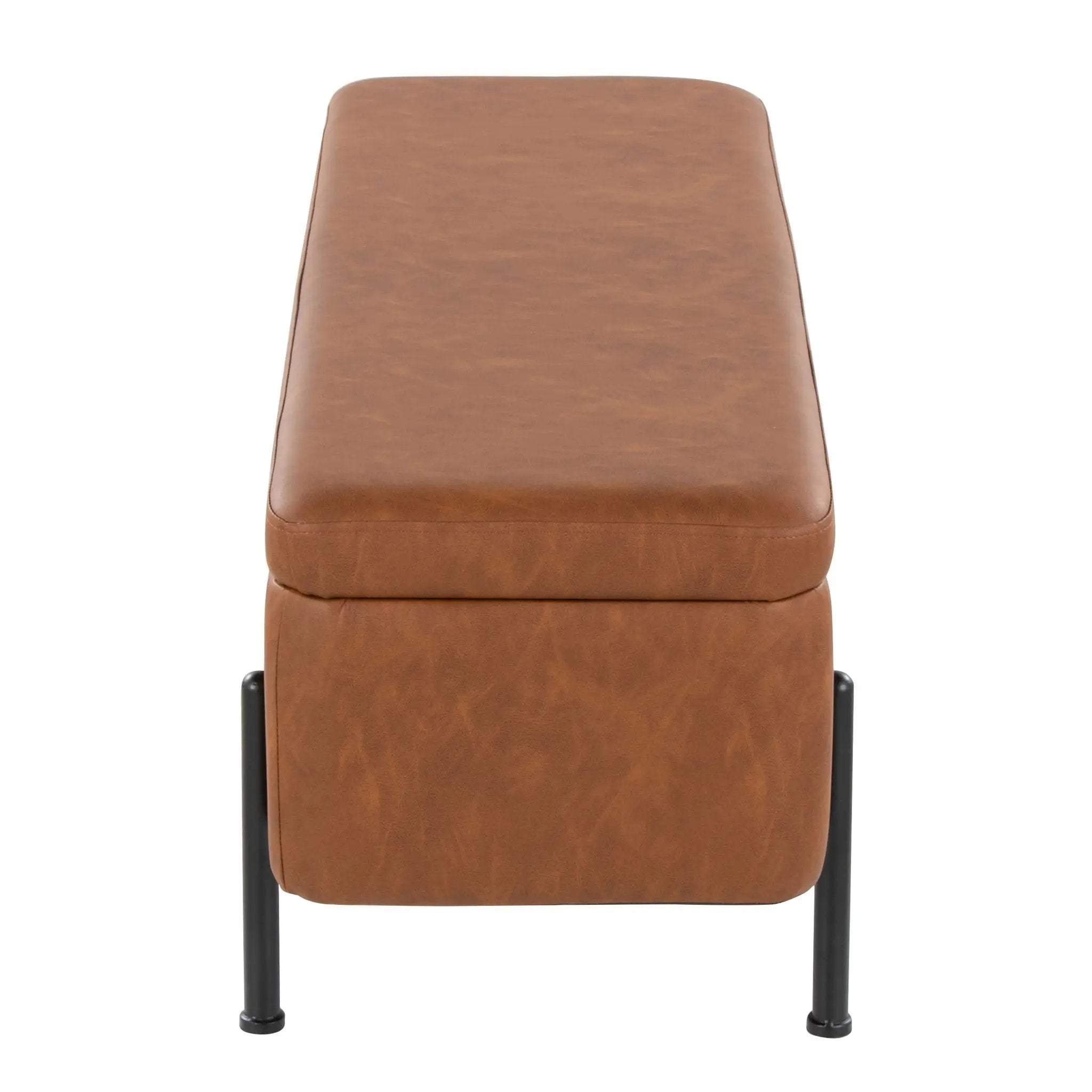 Daniella - Contemporary Storage Bench - Black / Camel by HouseOfZazla