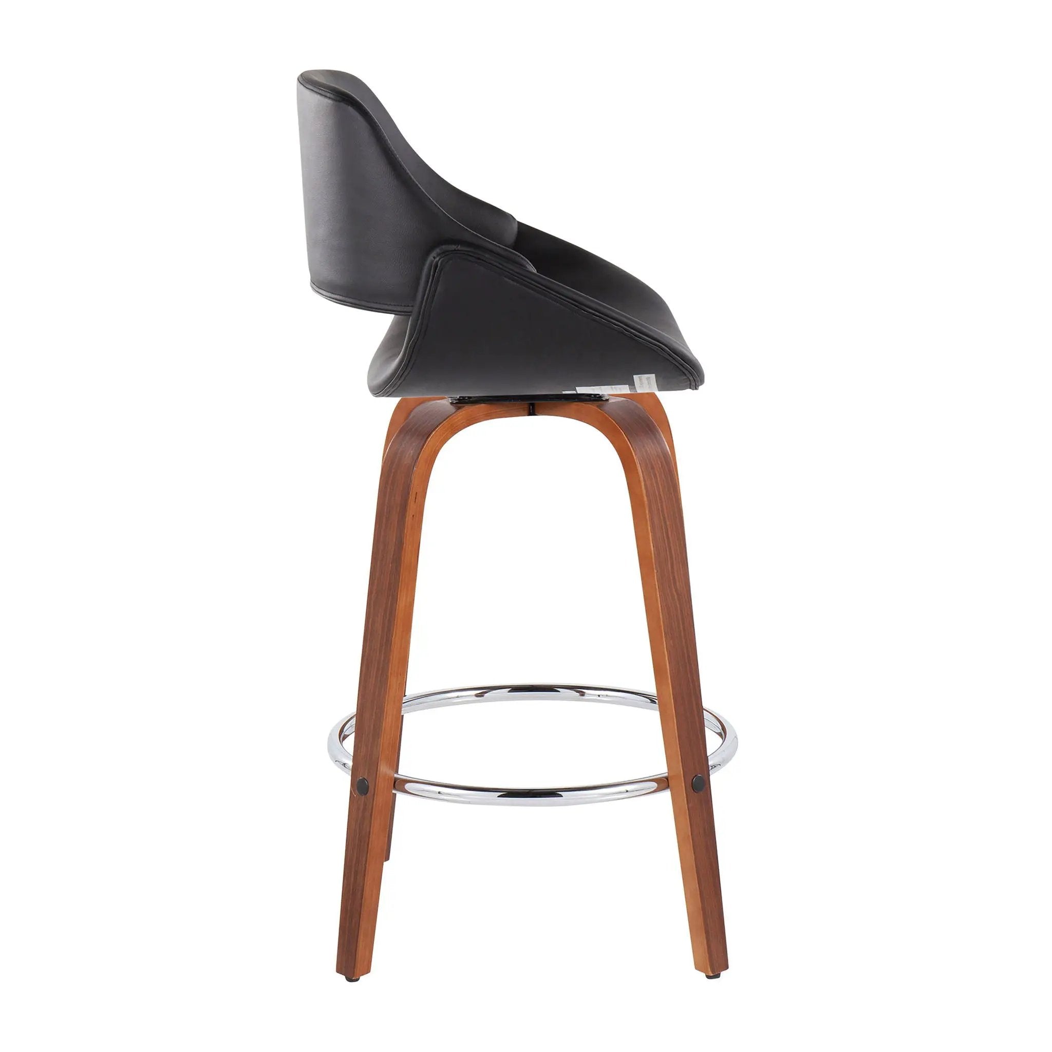 Fabrico - Mid Century Modern, Fixed Height Counter Stool With Round Footrest (Set of 2) by HouseOfZazla