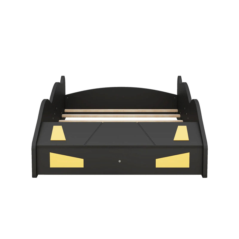 Race Car Shaped Platform Bed With Wheels And Storage by HouseOfZazla