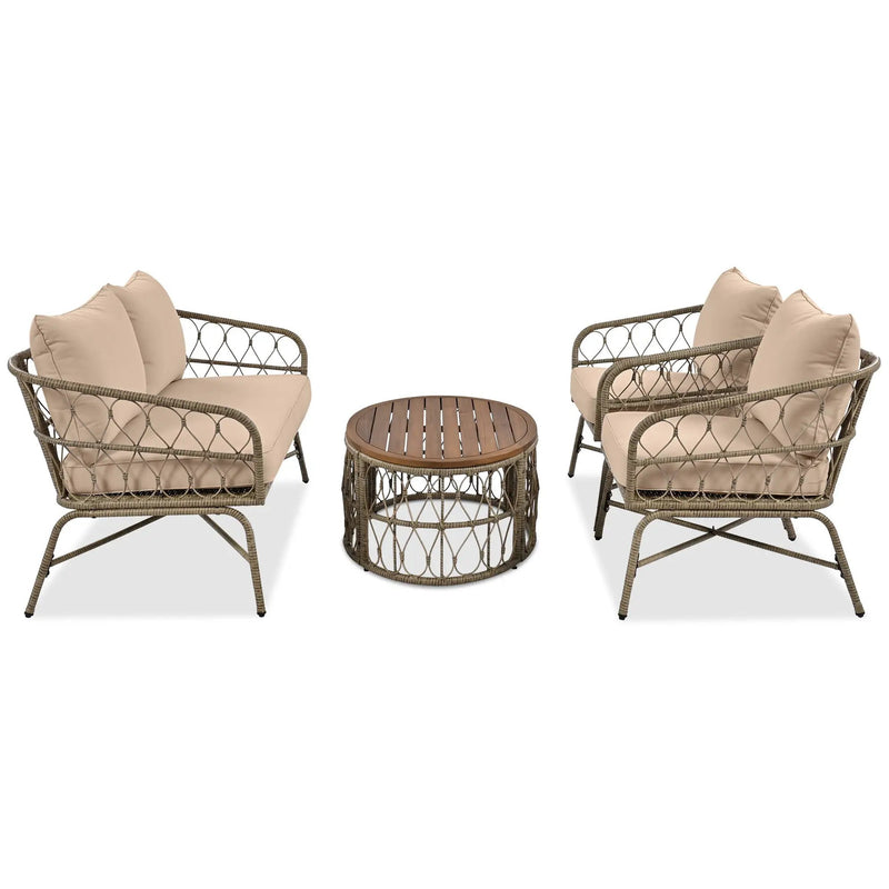 Bohemia-Inspired 4-Person Outdoor Seating Group With Removable Cushions by HouseOfZazla