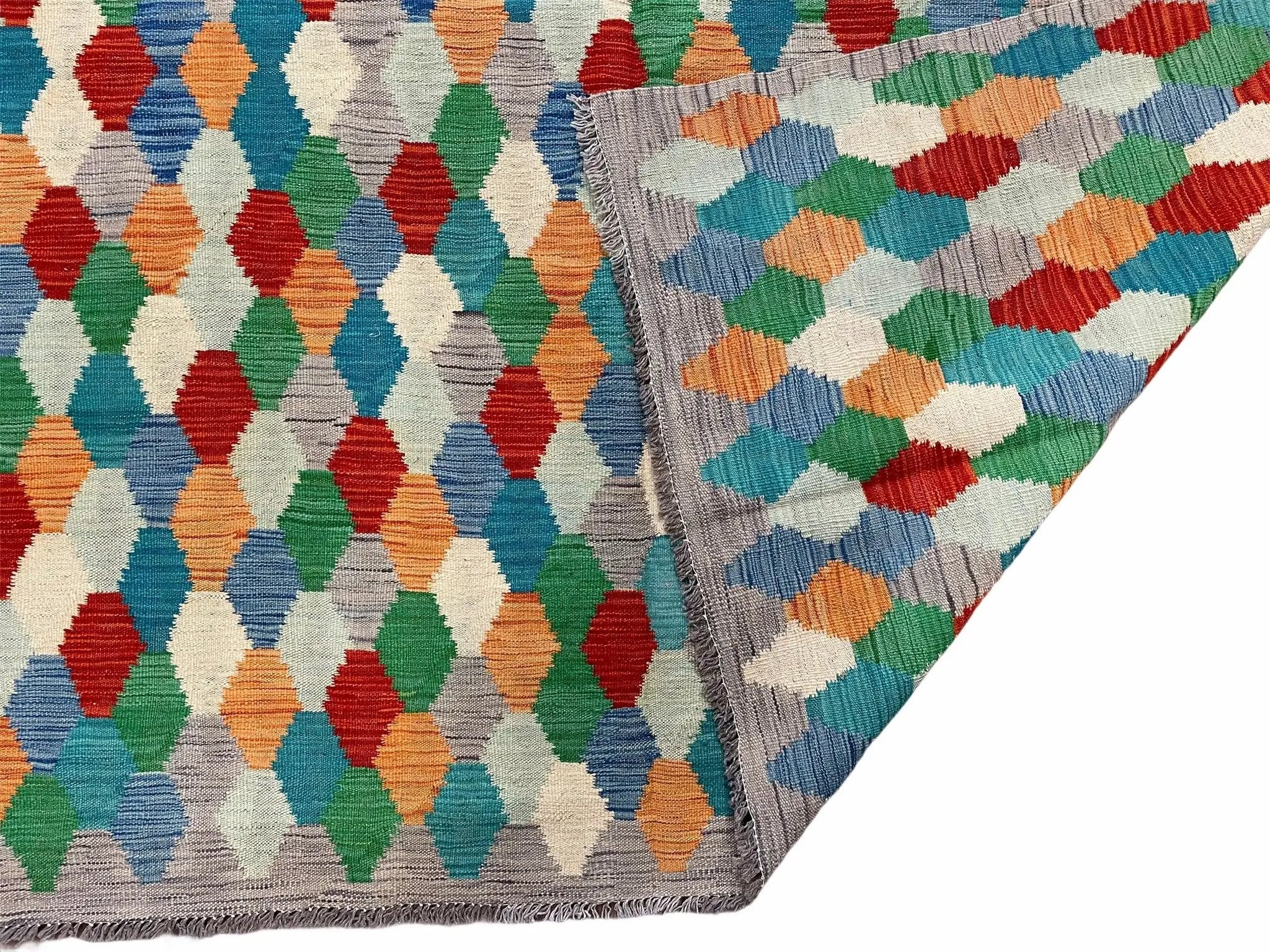 6.5 x 9.5 Colorful Chobi Kilim Rug 6 x 9 Multicolor Turkish Kilim Rug 7x10 Chobi Kilim Rug Playroom Rug Wool Kilim Rug 6x9 New Tribal Kilim by Jewel Rugs