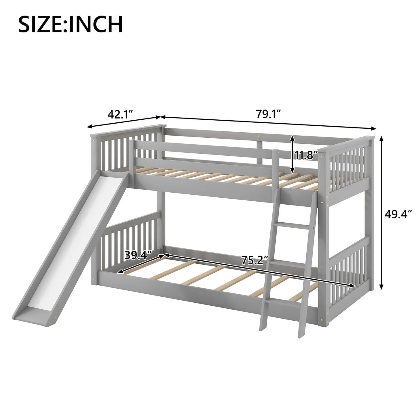 Bunk Bed & Convertible Slide And Ladder by Unique Piece Furniture
