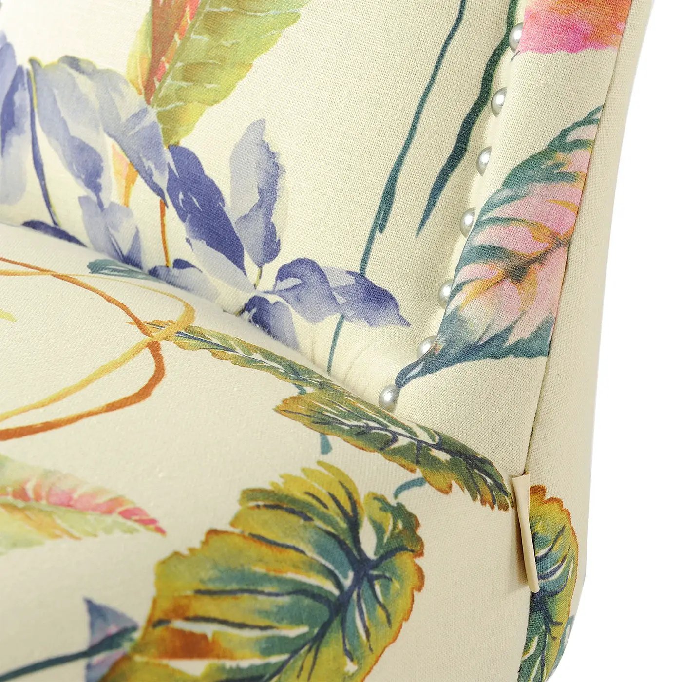 Paradise - Upholstered Accent Chair Printed On - Off-White Floral by Unique Piece Furniture