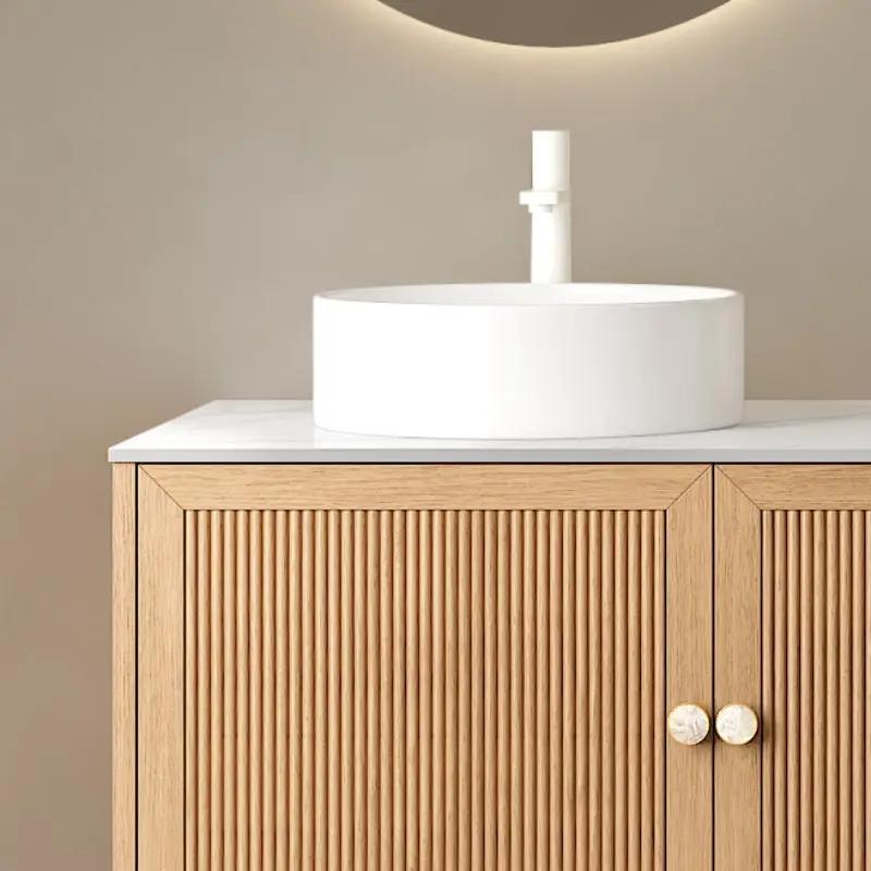 MUNIN 16'' Bathroom Sink, Round Vessel Ceramic Basin by HouseOfZazla