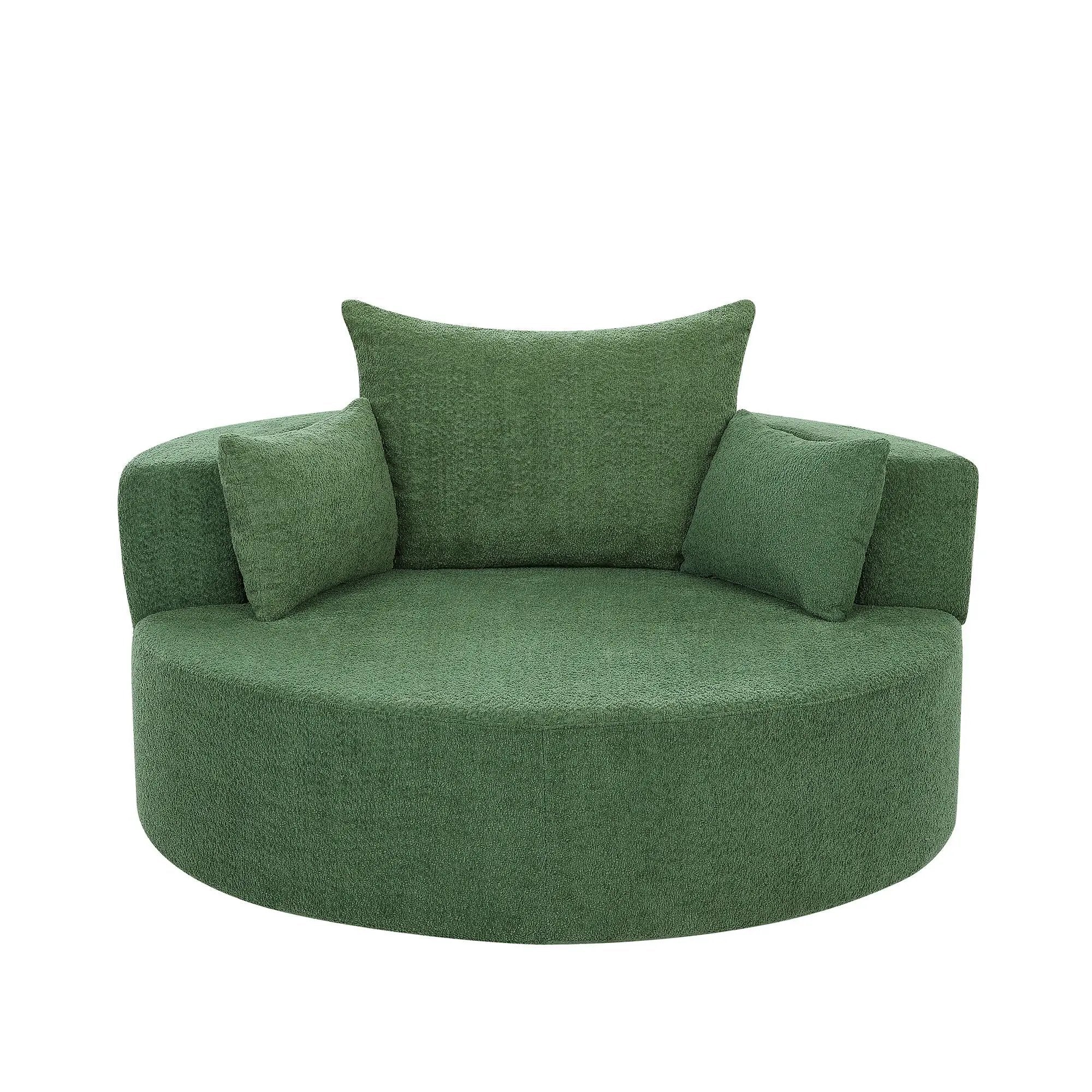 360° Swivel Accent Barrel Chair With 3 Removable Pillows For Living Room by HouseOfZazla