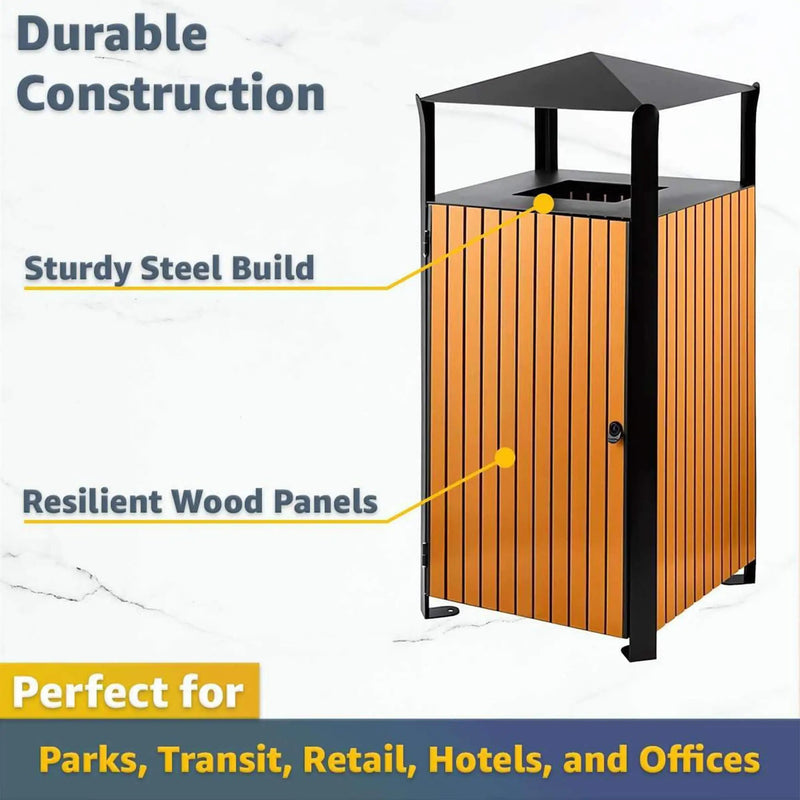 49-Gallon Heavy-Duty Commercial Outdoor Trash Can With Covered Top (SAK72136) by SAKSBY WHOLESALE