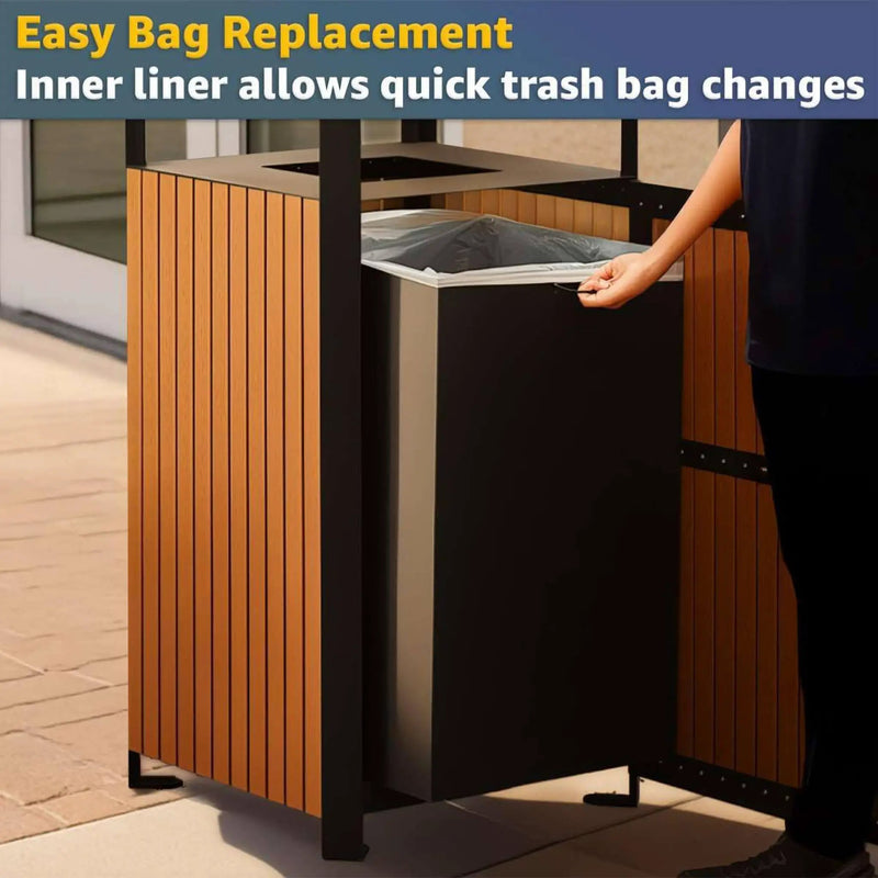 49-Gallon Heavy-Duty Commercial Outdoor Trash Can With Covered Top (SAK72136) by SAKSBY WHOLESALE