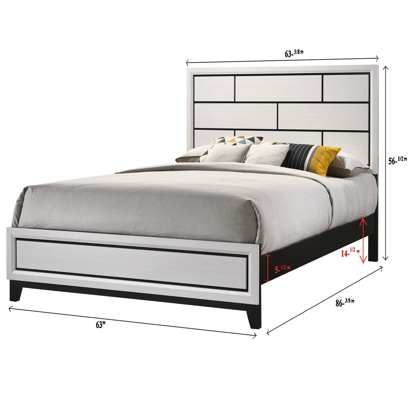 Contemporary Low Profile Bed With Geometric Headboard by Unique Piece Furniture