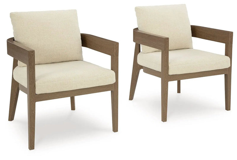 Serene Bay - Arm Chair With Cushion (Set of 2) - Dark Brown / White by Unique Piece Furniture