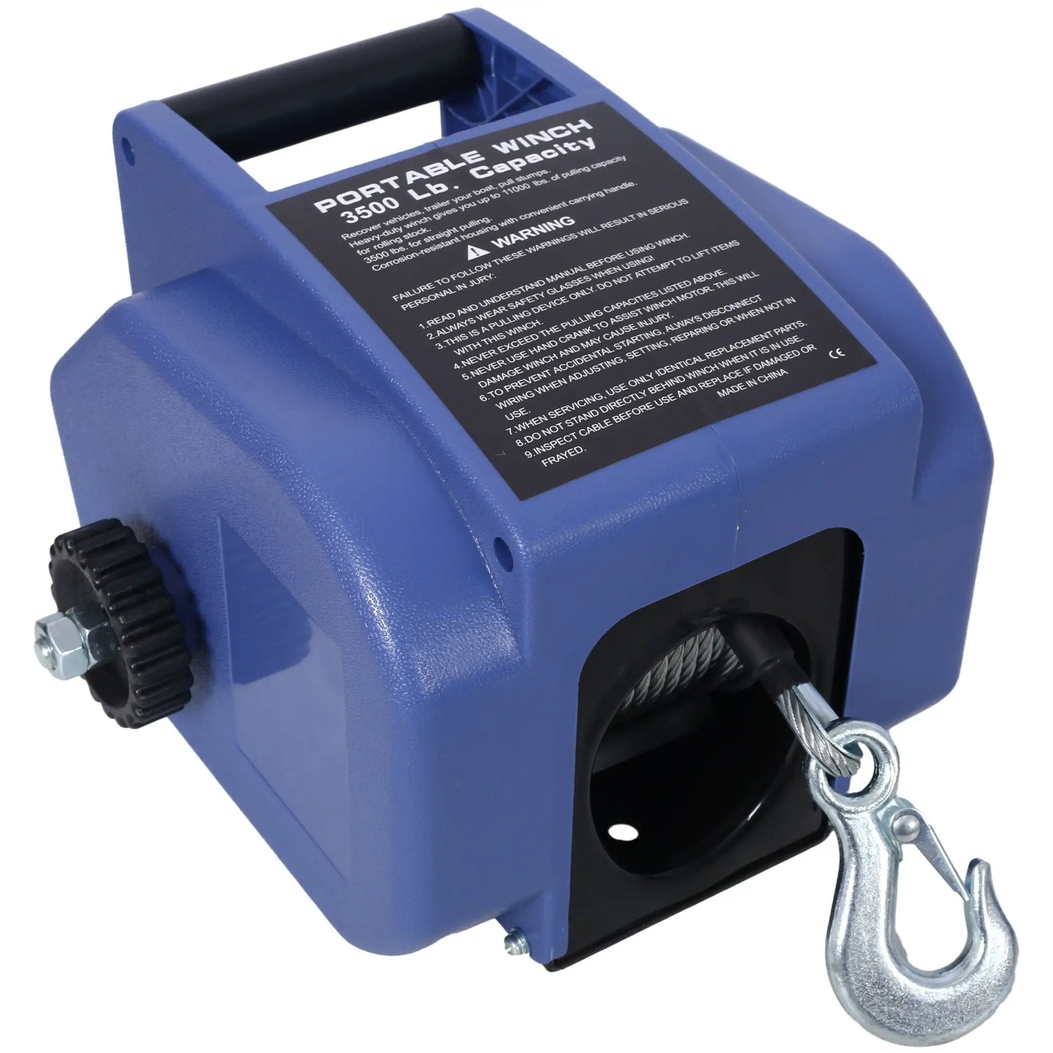 Reversible Electric 12V Trailer Winch for Boats Up to 6000 lbs - Blue by HouseOfZazla