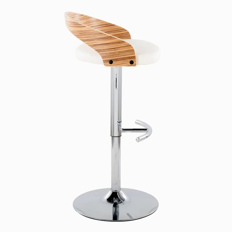 Grotto - Contemporary, Adjustable Barstool With Swivel With Rounded T Footrest (Set of 2) by Unique Piece Furniture
