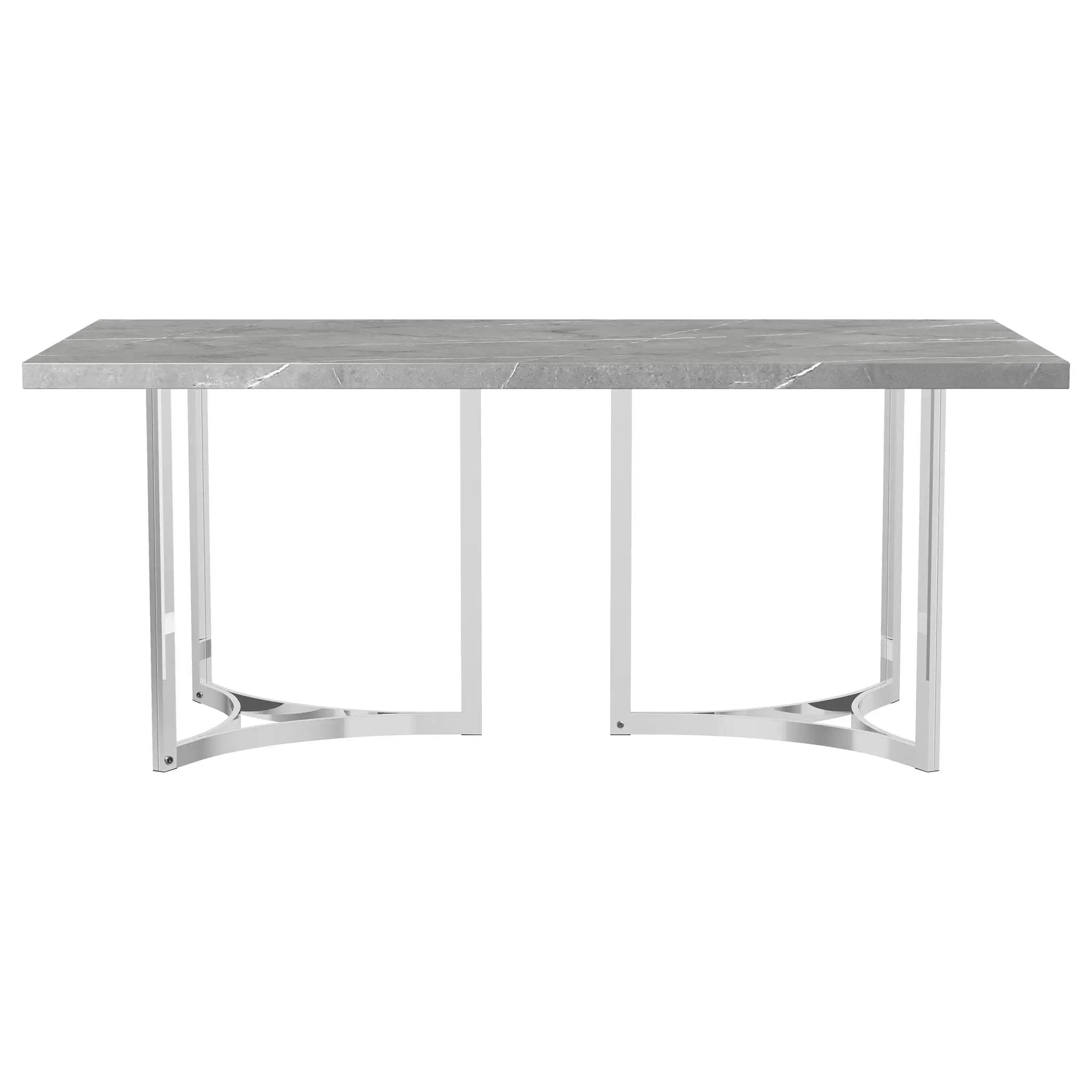 Sterling 72-inch Rectangular Dining Table Grey Faux Marble by Unique Piece Furniture