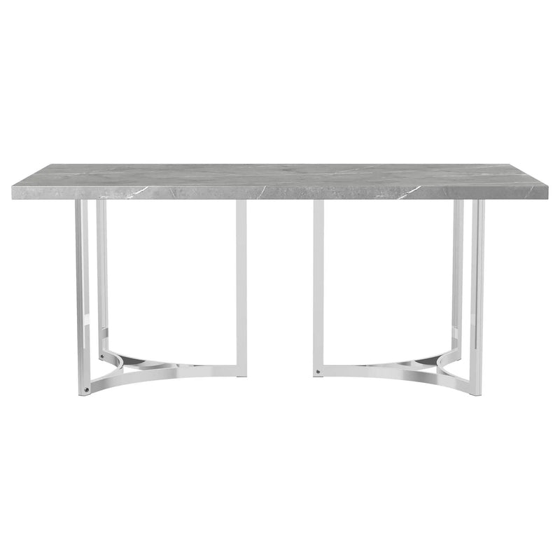 Sterling 72-inch Rectangular Dining Table Grey Faux Marble by Unique Piece Furniture