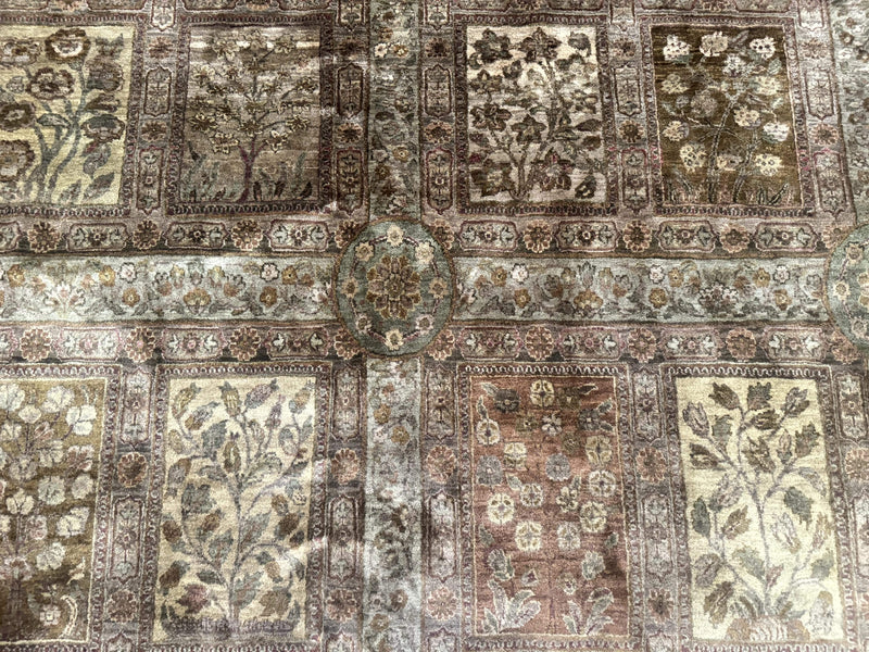 Large Indian Wool Rug 12x14, Wool Handmade Panel Design Carpet, Traditional, Palace Size by Jewel Rugs