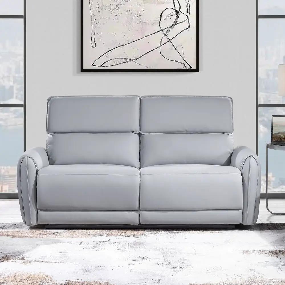 Jeromie - Power Motion Sofa With USB Port - Gray Synthetic Leather by Unique Piece Furniture