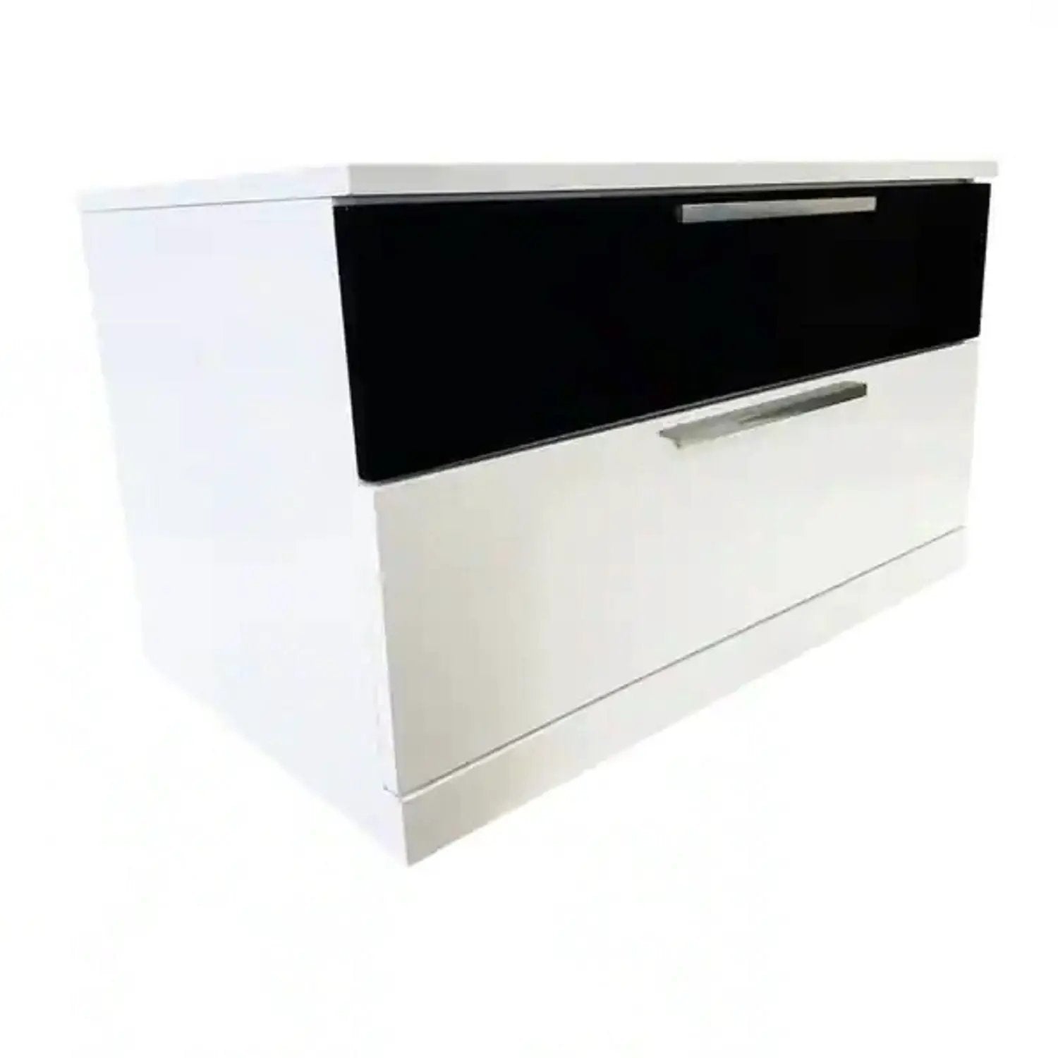 2 Drawer Nightstand, Bedside Table - White / Black by Unique Piece Furniture