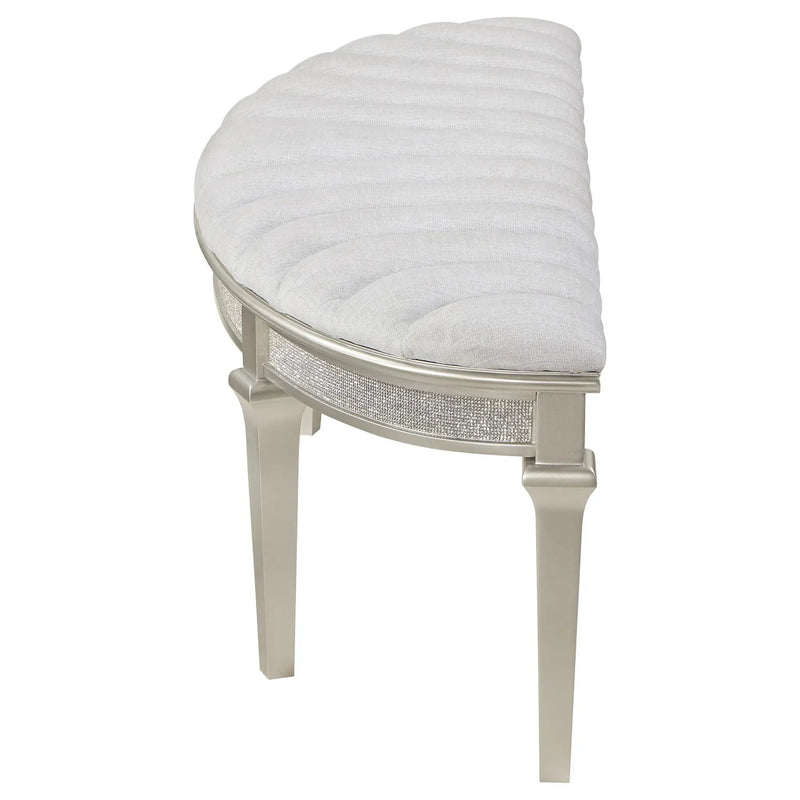 Colwood - Upholstered Curved With Channel Tufting And Slender Tapered Legs - Silver Gray by HouseOfZazla