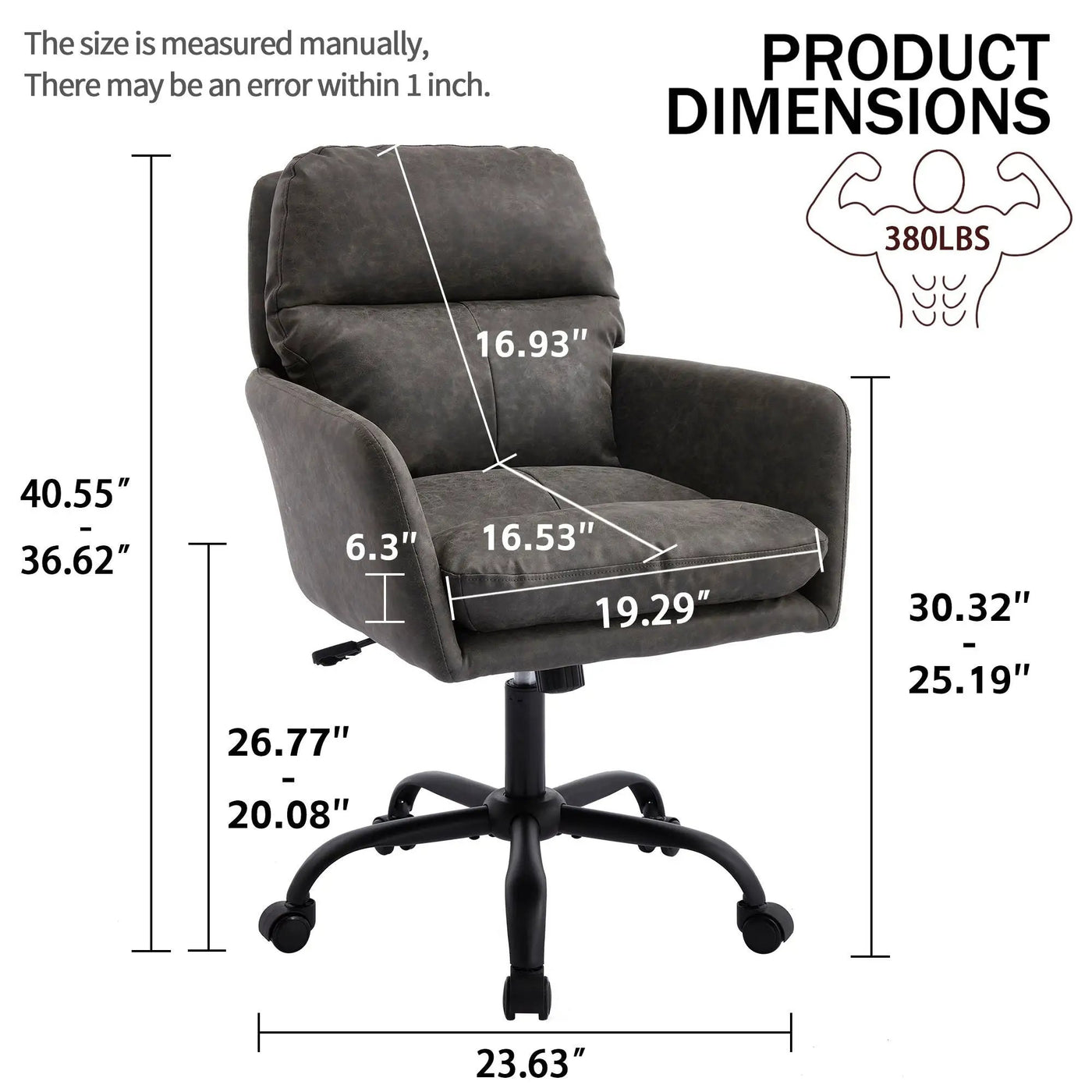 Office Chair With Adjustable Height, Ergonomic Design by HouseOfZazla