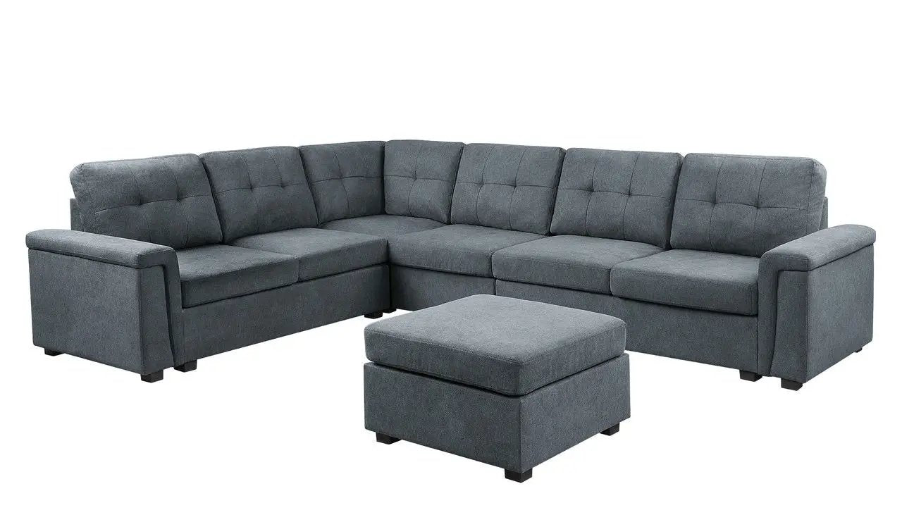 Isla - Fabric Sectional Sofa With Ottoman by Unique Piece Furniture