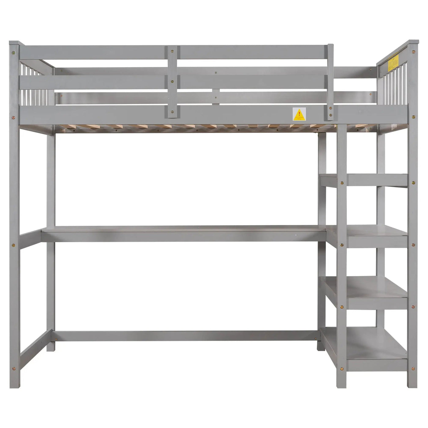 Loft Bed With Storage Shelves And Under Bed Desk by HouseOfZazla