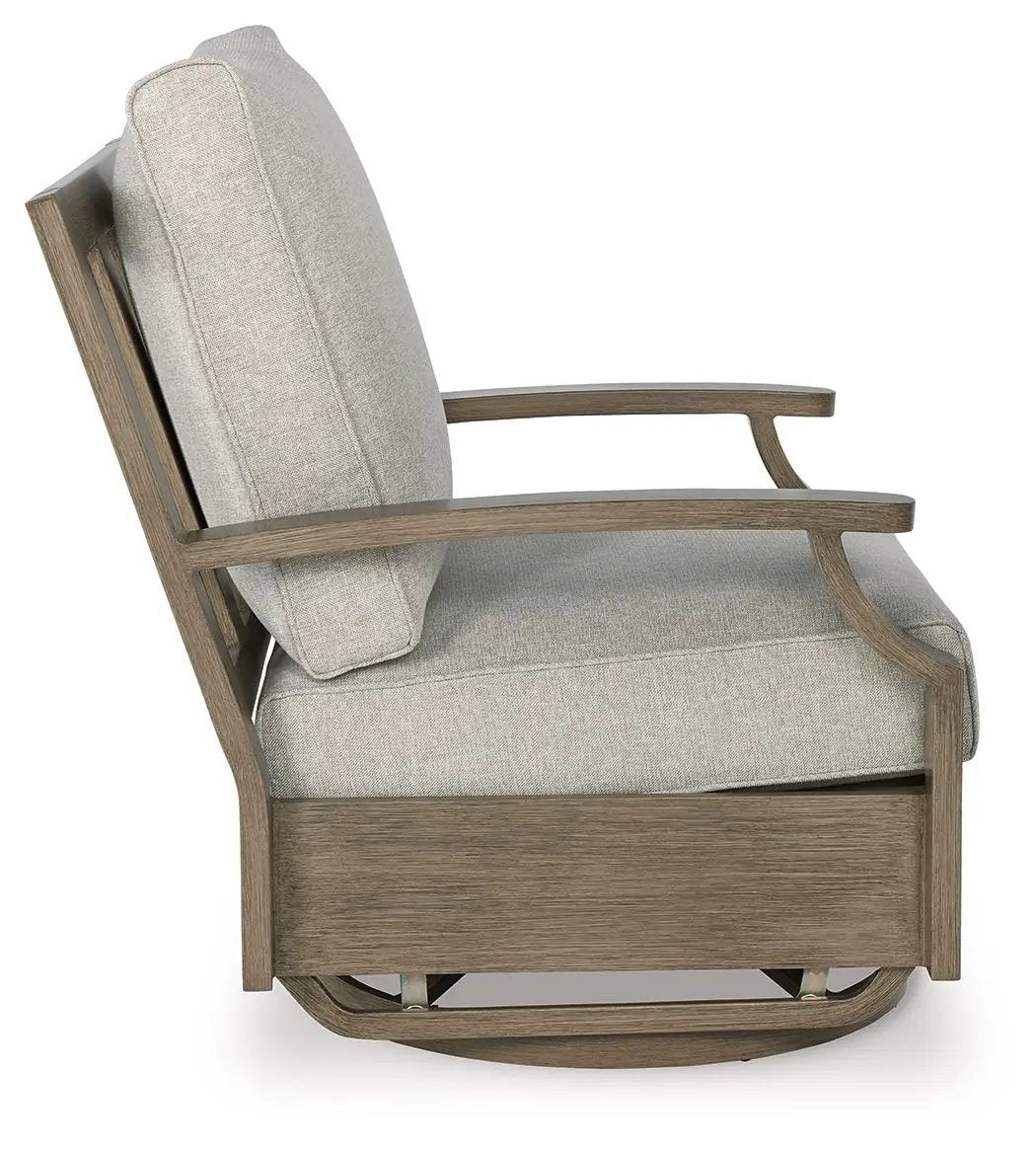 Rainier Ranch - Swivel Glider Chair With Cushion - Brown / Beige by Unique Piece Furniture