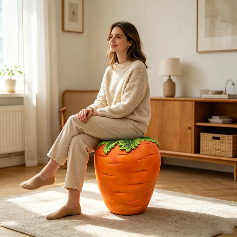 16" Oversized Carrot-Shaped Resin Stool by HouseOfZazla