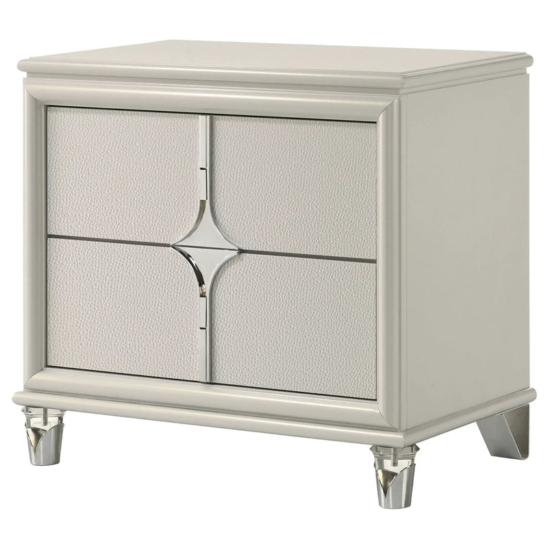 Olivia 2-drawer Nightstand Bedside Table Pearl White by Unique Piece Furniture