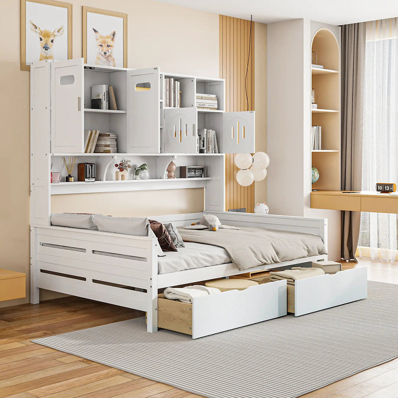 Daybed With All-In-One Cabinet And Shelf by HouseOfZazla