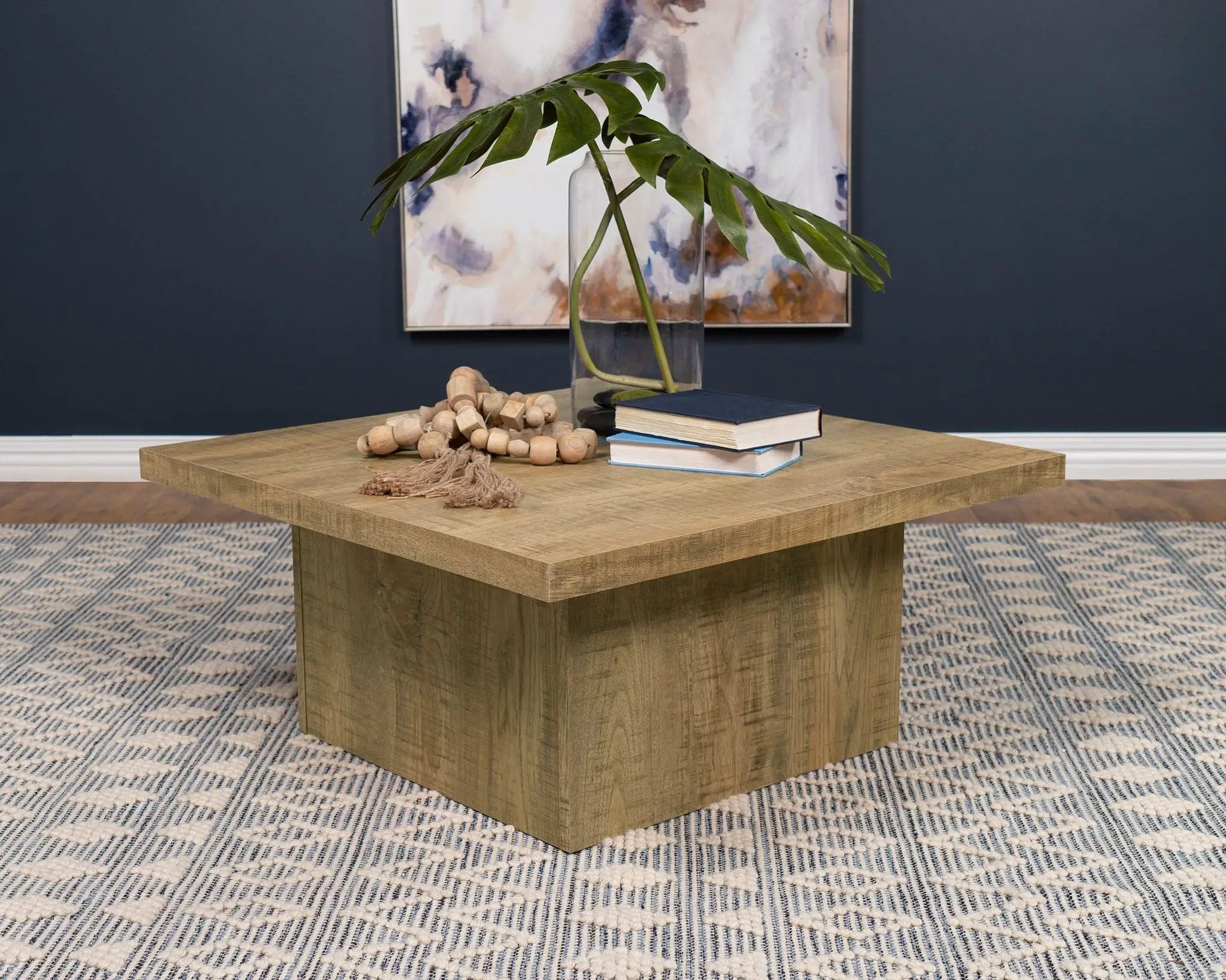 Devar Square Engineered Wood Coffee Table Mango Brown by Unique Piece Furniture