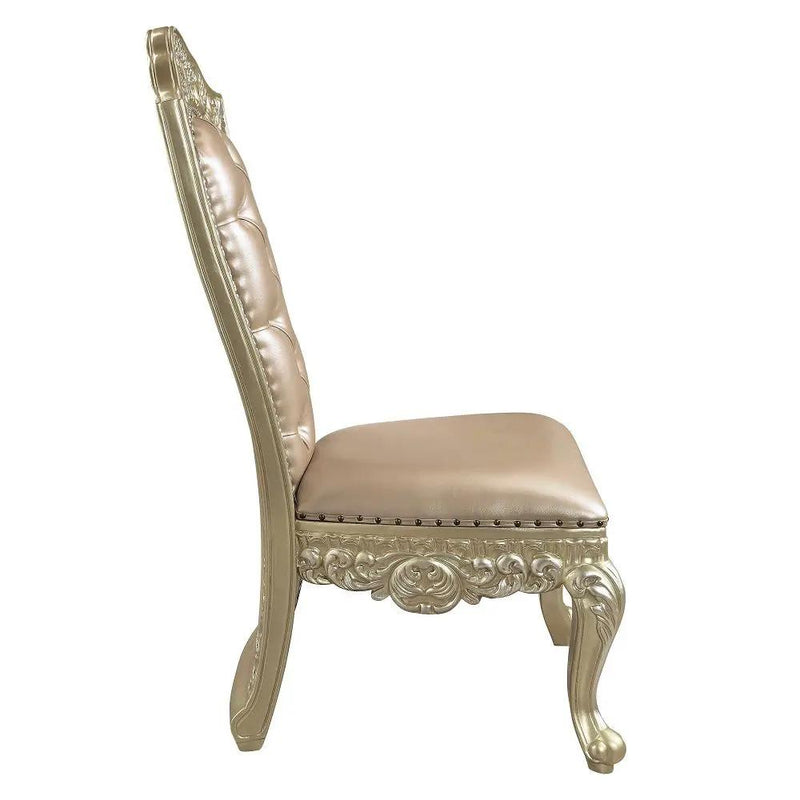 Vatican - Side Chair (Set of 2) - Synthetic Leather & Champagne Silver by Unique Piece Furniture