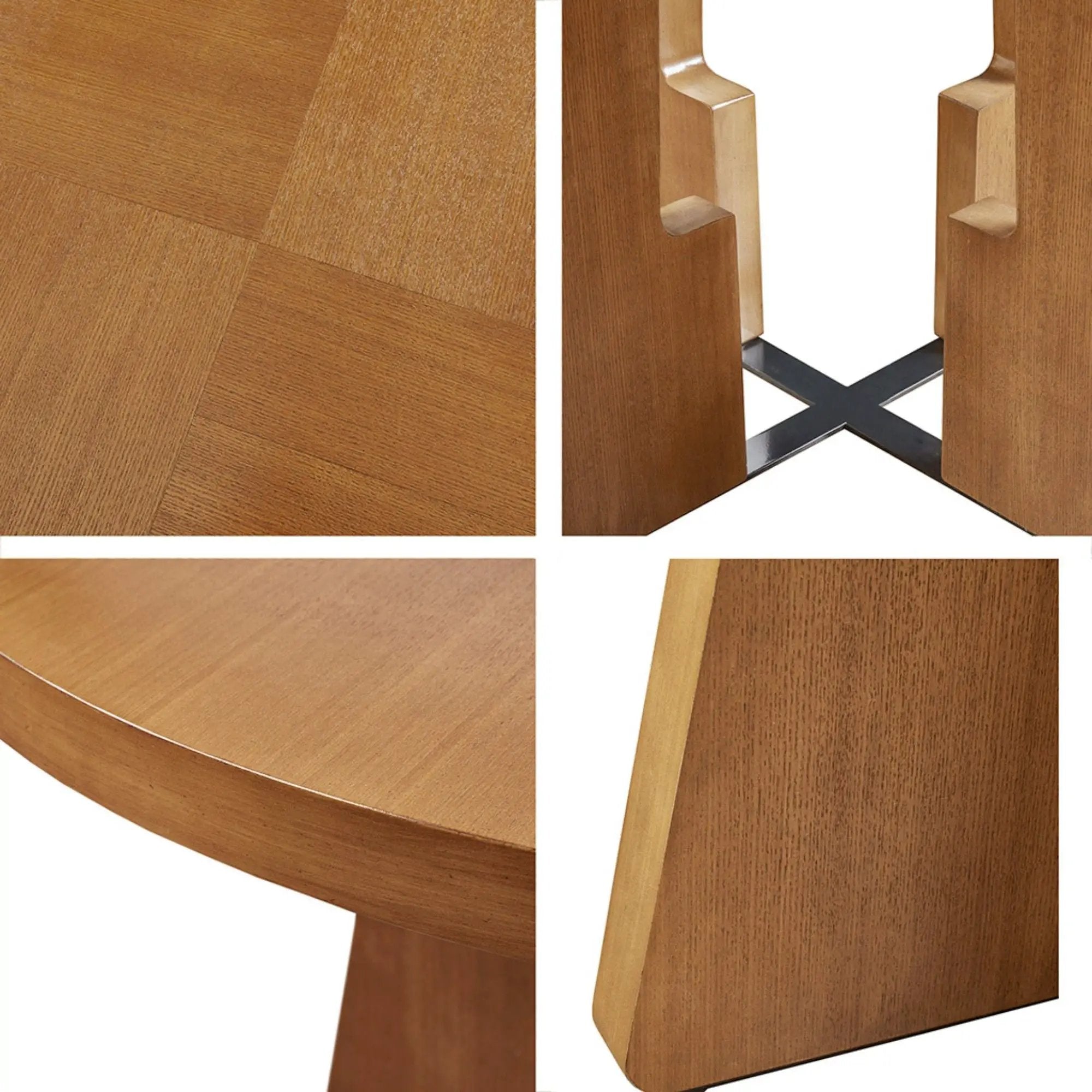 Round Dining Table With Pecan Wood Veneer - Walnut by HouseOfZazla