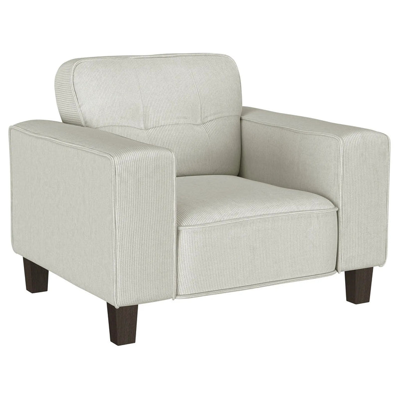 Deerhurst Upholstered Track Arm Tufted Accent Chair Greige by Unique Piece Furniture