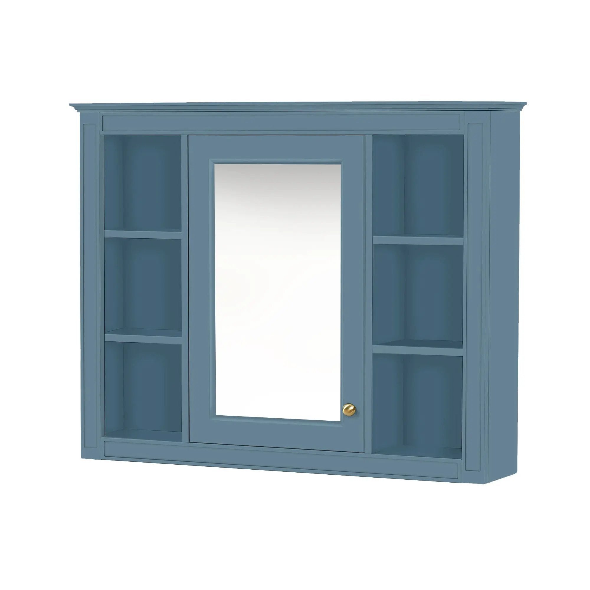 Wall Mounted Medicine Cabinet With Mirror, Storage Cabinet Featuring 6 Open Shelves And Adjustable Interior by HouseOfZazla
