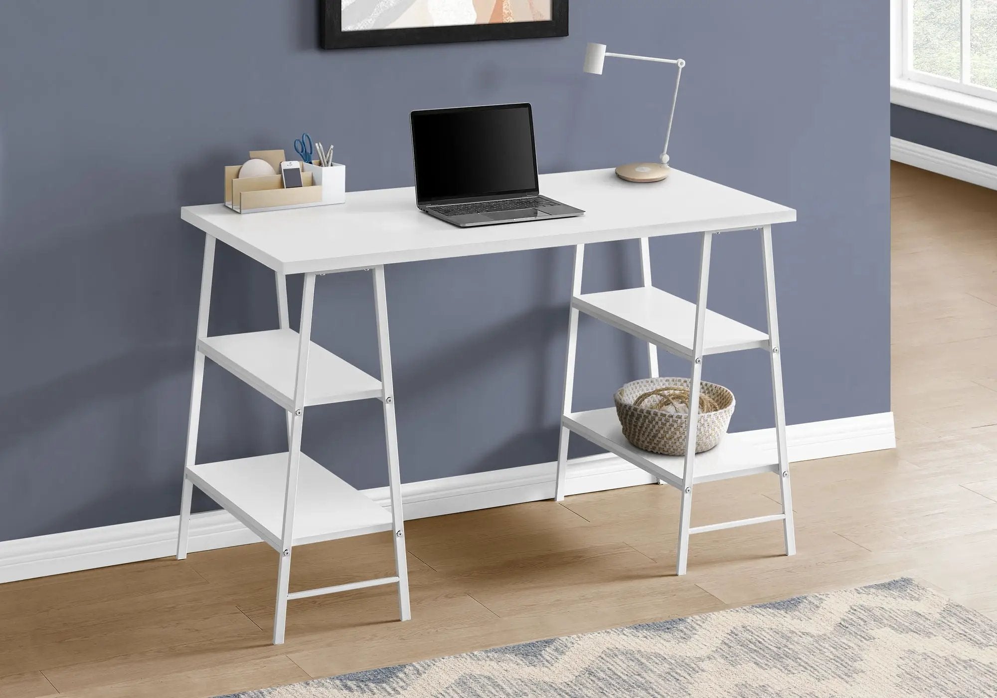 Computer Desk for Home Office with Storage Shelves by HouseOfZazla