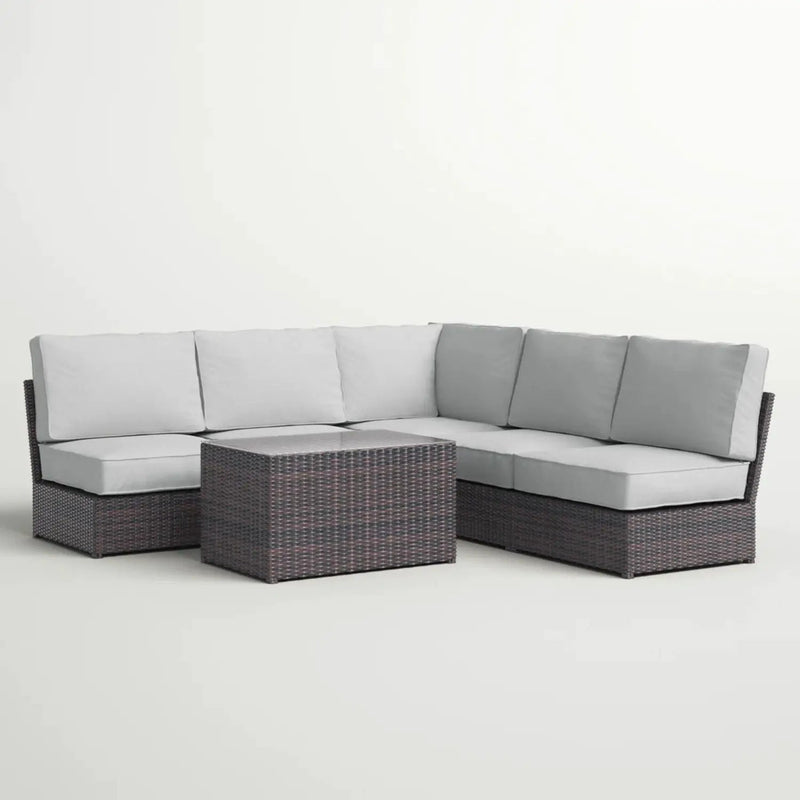 Modular 4 Person Outdoor Seating Group With Cushions - Espresso by Unique Piece Furniture